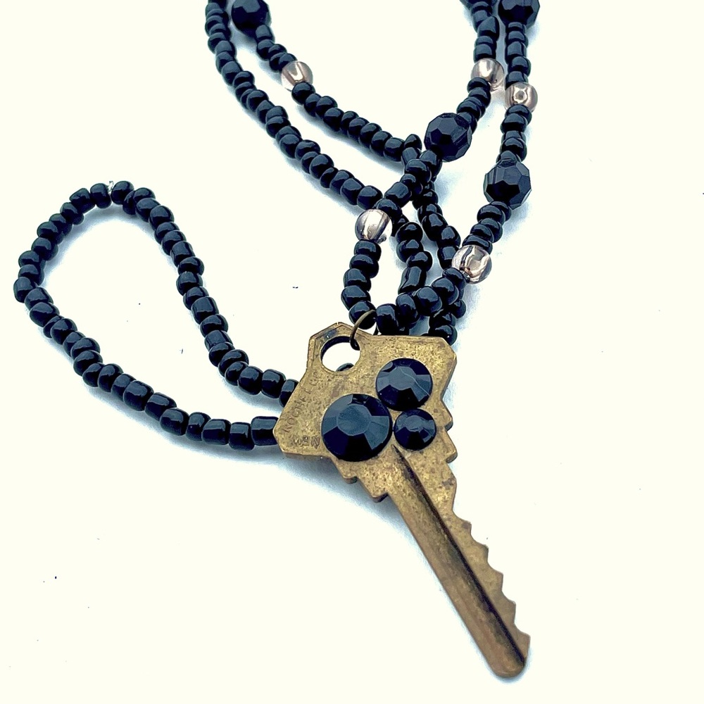 Vintage Key Necklace Goth Steampunk Cyber unisex